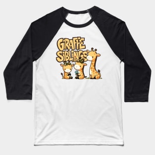 Adorable Giraffe Siblings Baseball T-Shirt